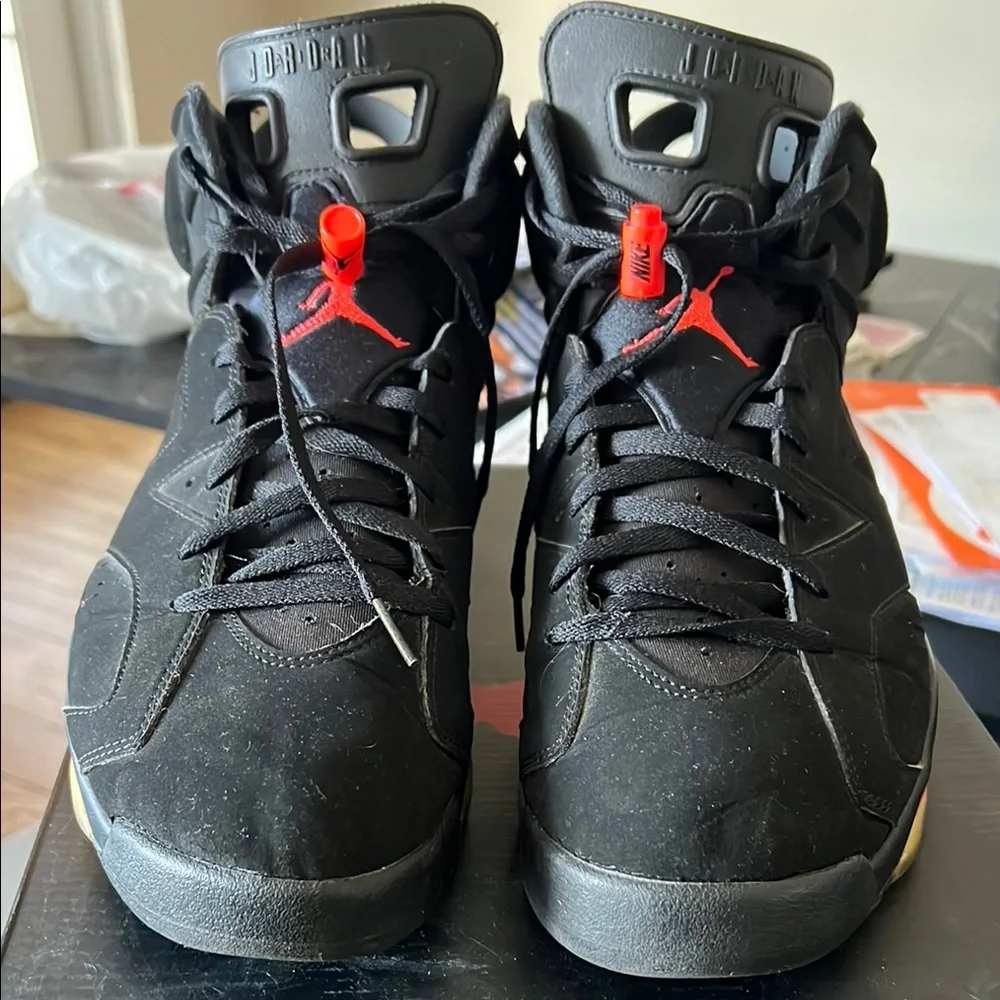 Air Jordan 6 Retro Black and Red Sneakers